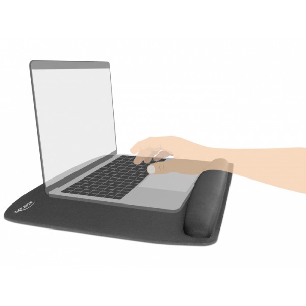 DELOCK mousepad για laptop με στήριγμα καρπού 12601, 320x420mm, μαύρο - Mouse Pad