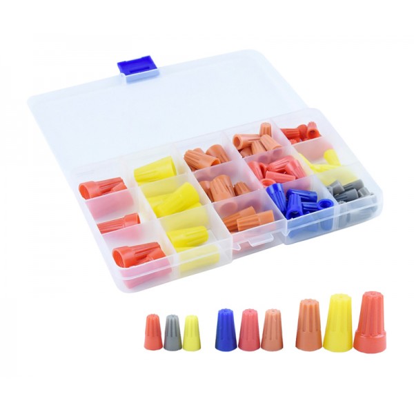 Σετ σύνδεσμοι καλωδίου twist-on TOOL-0087, διάφορα χρώματα/μεγέθη, 87τμχ - UNBRANDED