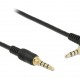 DELOCK καλώδιο 3.5mm 85613, γωνιακό, 24AWG, gold plated, 2m, μαύρο