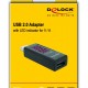 DELOCK αντάπτορας USB 65569 με οθόνη ένδειξης V/A, έως 5V/4A, μαύρος