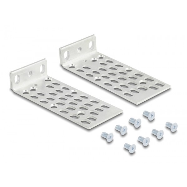 DELOCK σετ βάσεις τοποθέτησης για rack 66236, ασημί, 2τμχ - Καμπίνες - Rack