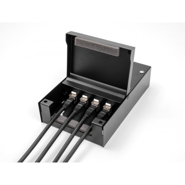 DELOCK κυτίο ένωσης 4 θυρών 66235 για Keystone modules, μαύρο - Δικτυακός Εξοπλισμός