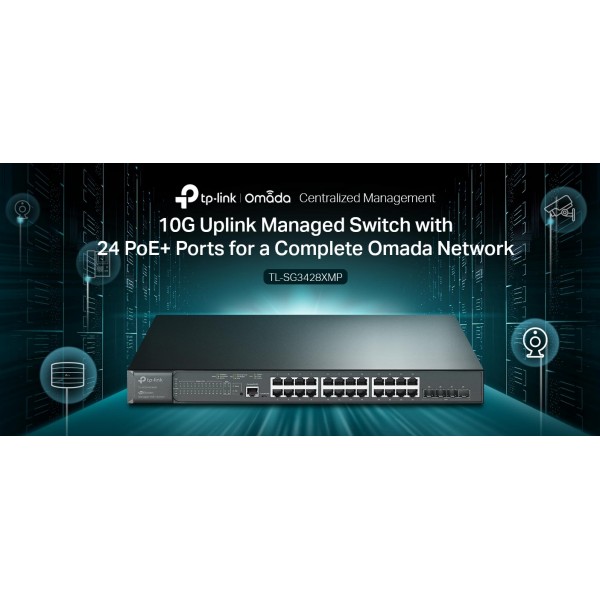 TP-LINK L2+ Managed Switch TL-SG3428XMP, 24x PoE+, 4x SFP+, Ver. 2.0 - Περιφερειακά