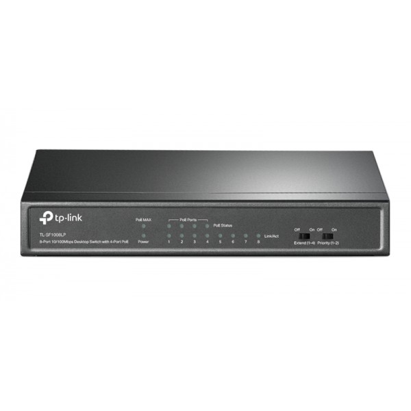 TP-LINK desktop switch TL-SF1008LP, 8-Port 10/100Mbps, 4x PoE, Ver. 2.0 - tp-link
