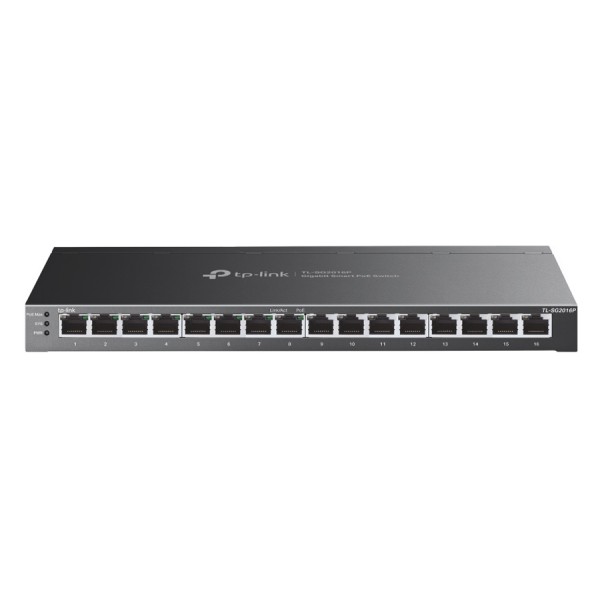 TP-LINK JetStream switch TL-SG2016P, 16-Port Gigabit, 8x PoE+, Ver. 1.0 - Switches