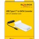 DELOCK αντάπτορας USB-C σε SATA 64084 με θήκη για 2.5" HDD/SSD, 6Gbps