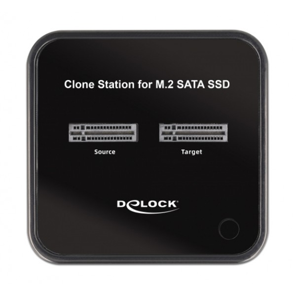 DELOCK docking station για M.2 SATA SSD 64178, 2 θέσεων, 6Gbps, clone function, μαύρο