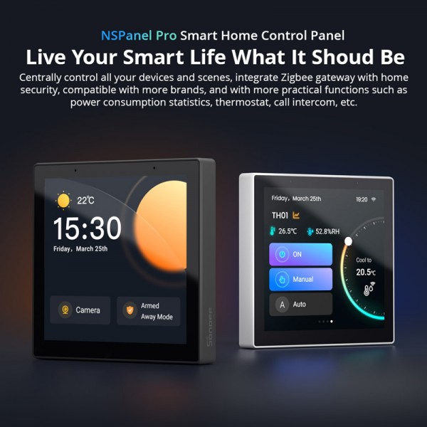 SONOFF smart panel ελέγχου NSPanel Pro, οθόνη αφής, Wi-Fi, Zigbee, λευκό - SONOFF