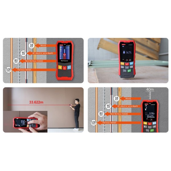 UNI-T ψηφιακός αναλυτής τοίχου UT387E, ανιχνεύει μέταλλο/ξύλο/καλώδια - UNI-T