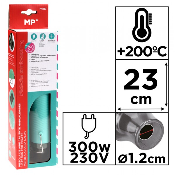MP πιστόλι θερμού αέρα PM932, 300W, μπλε - MP
