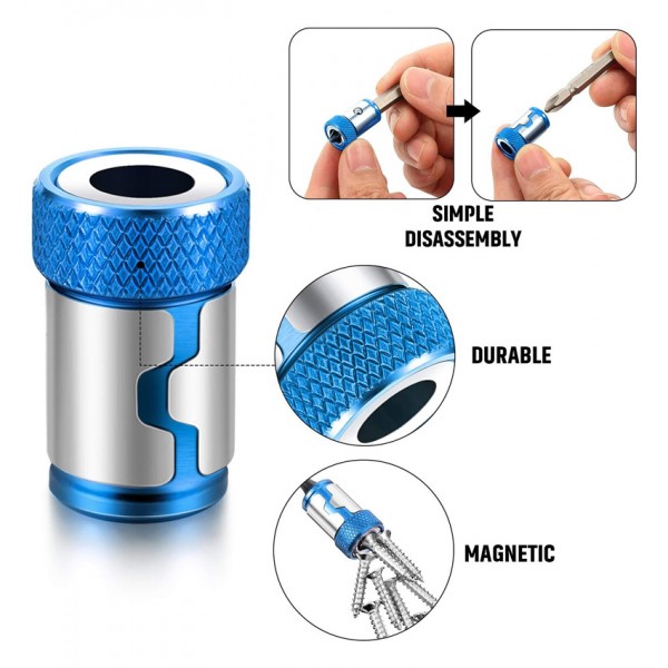 BEST μαγνητικός αντάπτορας BST-1111 για μύτες HEX 1/4", μπλε - BEST