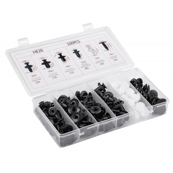 AMIO σετ κλιπ αυτοκινήτου 02830, universal, 100τμχ - Αξεσουάρ Αυτοκινήτου