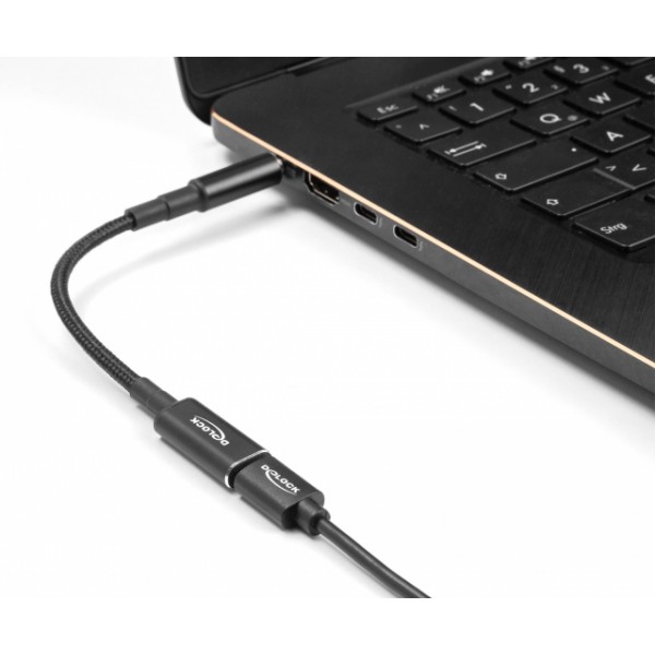 DELOCK καλώδιο τροφοδοσίας 60036, USB-C σε Dell 4.5x3.0mm, 15cm, μαύρο - DeLock