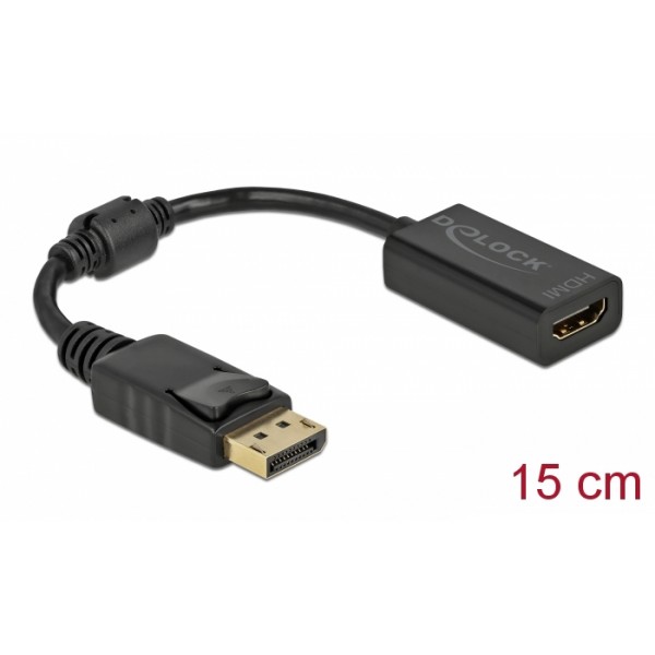 DELOCK αντάπτορας DisplayPort σε HDMI 61011, 1080p/60Hz, Passive, μαύρος - DeLock