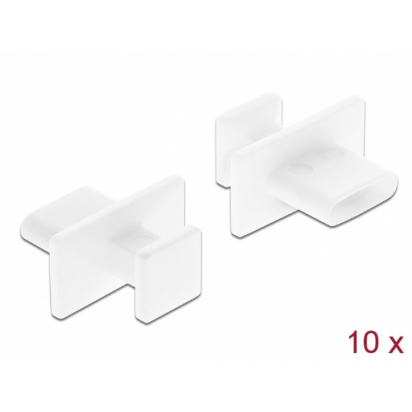 DELOCK κάλυμμα προστασίας για θύρα USB-C 64097 με λαβή, λευκό, 10τμχ - DeLock