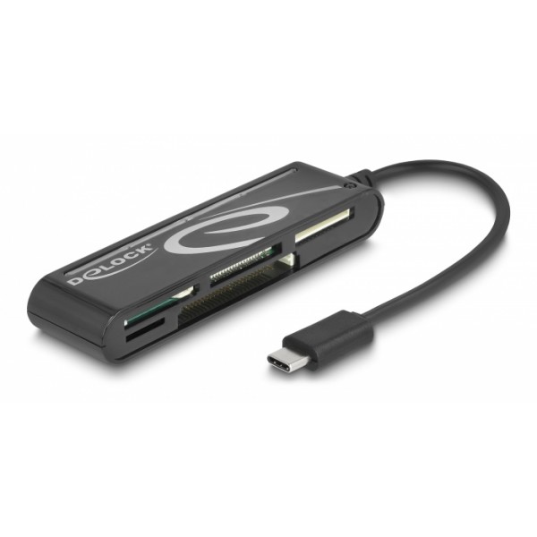 DELOCK card reader 91739 για micro SD/SD/CF/MS/xD, USB-C, μαύρο - DeLock