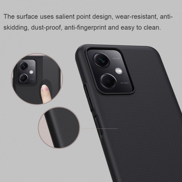 NILLKIN θήκη Super Frosted Shield για Xiaomi Redmi Note 12 5G, μαύρο - NILLKIN