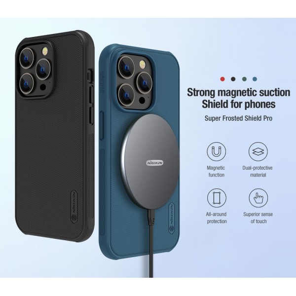 NILLKIN θήκη Super Frosted Shield Pro Magnetic, iPhone 14 Pro Max, μαύρη - NILLKIN