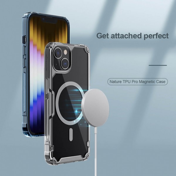NILLKIN θήκη Nature Pro Magnetic για iPhone 14, μπλε & διάφανη - NILLKIN