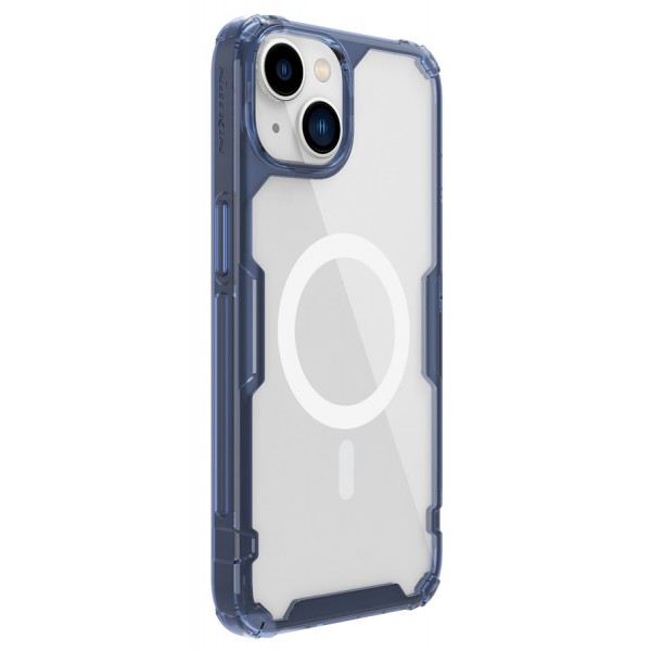 NILLKIN θήκη Nature Pro Magnetic για iPhone 14, μπλε & διάφανη - NILLKIN
