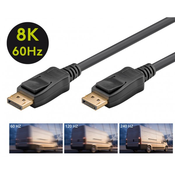 GOOBAY καλώδιο DisplayPort 61699, 8K/60Hz, 32.4 Gbps, 5m, μαύρο - GOOBAY