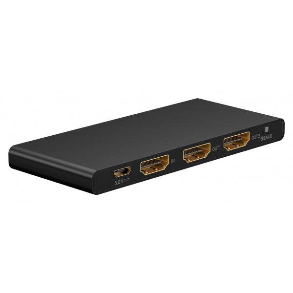 GOOBAY HDMI splitter 58481, 1-in σε 2-out, 4K/60Hz, μαύρο - KVM - Μετατροπείς