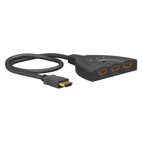 GOOBAY HDMI switch 58487, 3-in σε 1-out, 4K/30Hz, μαύρο - KVM - Μετατροπείς