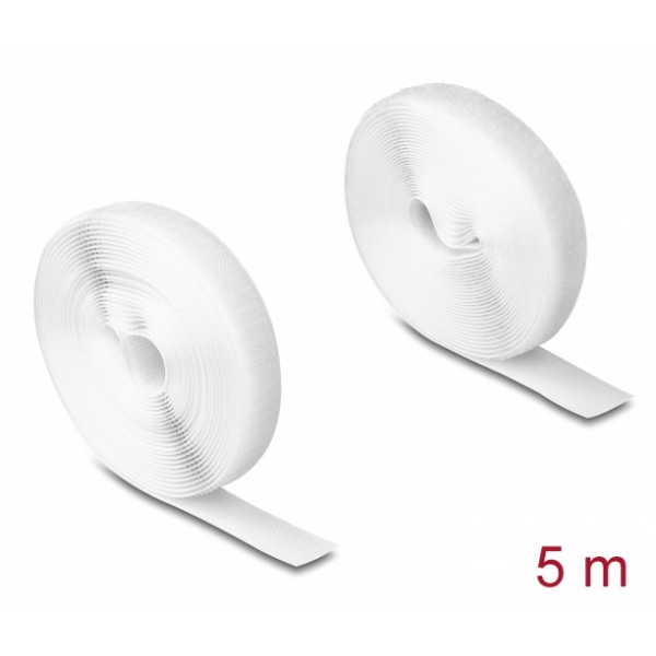 DELOCK ταινία τύπου Velcro 20919, heavy duty, 5mx20mm, λευκή - Service & Εργαλεία