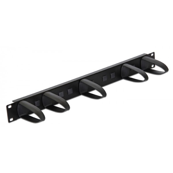 DELOCK cable management 43345 για rack 19"/1U, 5x γάντζοι, μαύρο - Καμπίνες - Rack