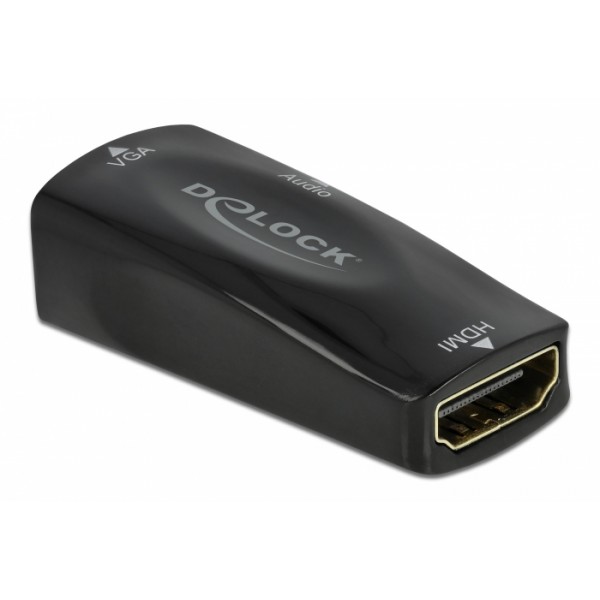 DELOCK αντάπτορας HDMI σε VGA 66560, με audio, 1080p/60Hz, μαύρος - DeLock