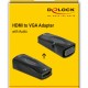 DELOCK αντάπτορας HDMI σε VGA 66560, με audio, 1080p/60Hz, μαύρος