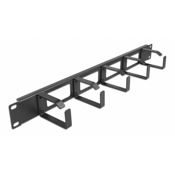 DELOCK cable management 66659 για rack 19"/1U, 5x γάντζοι, μαύρο - Καμπίνες - Rack