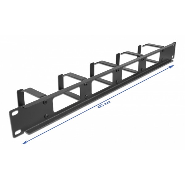 DELOCK cable management 66659 για rack 19"/1U, 5x γάντζοι, μαύρο - Καμπίνες - Rack