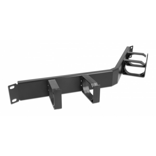 DELOCK cable management 66667, rack 19"/1U, 4x γάντζοι, γωνιακό, μαύρο - Καμπίνες - Rack