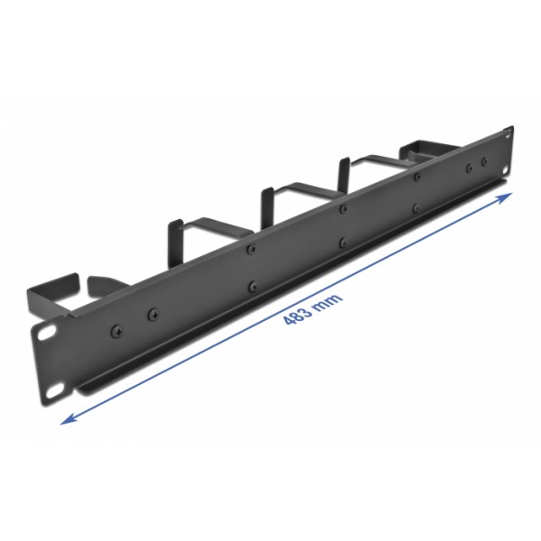 DELOCK cable management 66848 για rack 19"/1U, 5x γάντζοι, μαύρο - Καμπίνες - Rack