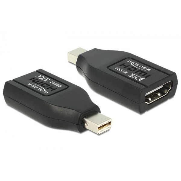 DELOCK αντάπτορας mini DisplayPort σε HDMI 65552, 1080p, μαύρος - DeLock