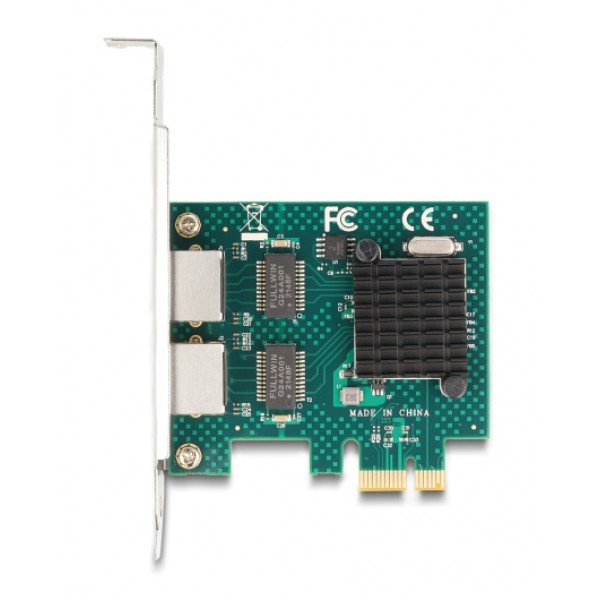 DELOCK κάρτα επέκτασης PCIe x1 σε 2x RJ45 Gigabit 88205, 1000Mbps - Κάρτες Δικτύου - USB Dongles