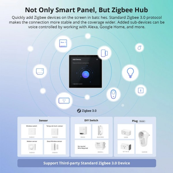 SONOFF smart panel ελέγχου NSPanel Pro, οθόνη αφής, Wi-Fi, Zigbee, μαύρο