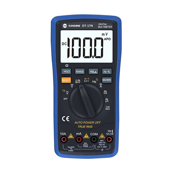 SUNSHINE ψηφιακό πολύμετρο DT-17N, AC 700V/DC 1000V, AC/DC 10A - SUNSHINE