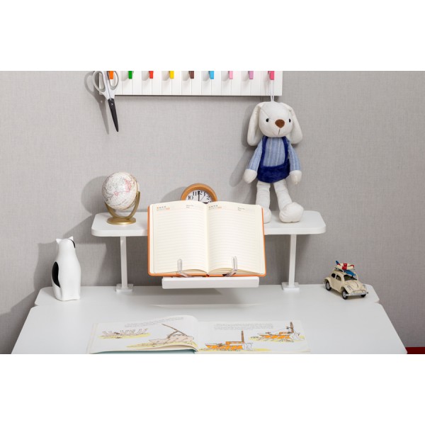 BRATECK ράφι παιδικού γραφείου E611 με βάση βιβλίου, 60x214x295mm, λευκό - BRATECK