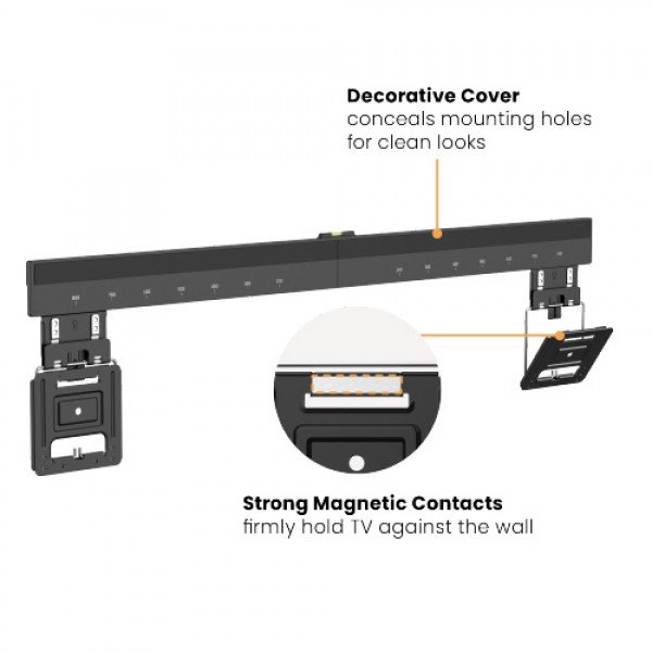 BRATECK επιτοίχια βάση τηλεόρασης LED-1948, 43-100", έως 75kg, ultra slim, fixed