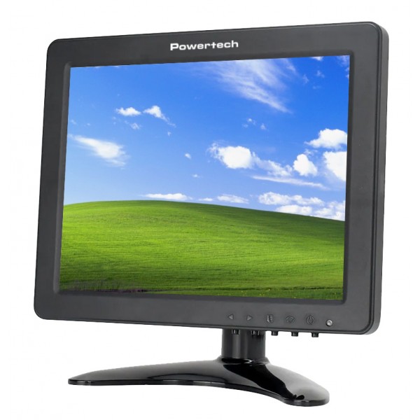 POWERTECH οθόνη LED PT-1108 8" 1024x768, IPS, HDMI/VGA/AV/BNC/USB, μαύρη - Νέα & Ref PC