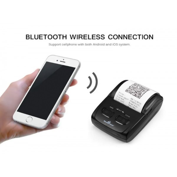 POWERTECH θερμικός εκτυπωτής αποδείξεων PT-1105 φορητός, USB & Bluetooth - Powertech