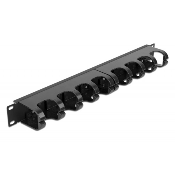 DELOCK cable management 66849 για rack 19"/1U, 10x γάντζοι, μαύρο - Καμπίνες - Rack