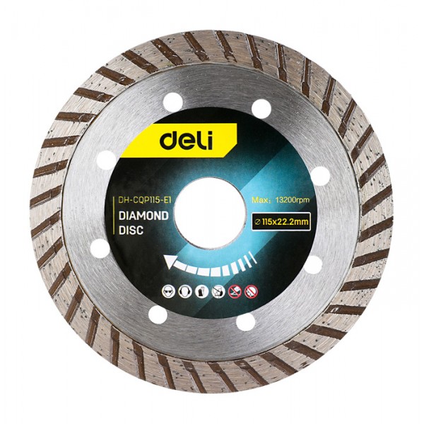 DELI δίσκος κοπής διαμαντέ DH-CQP115-E1, δομικών υλικών, 115mm, 13200rpm - DELI