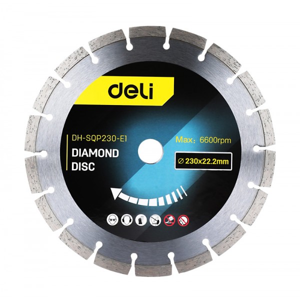 DELI δίσκος κοπής διαμαντέ DH-SQP230-E1, δομικών υλικών, 230mm, 6600rpm - DELI