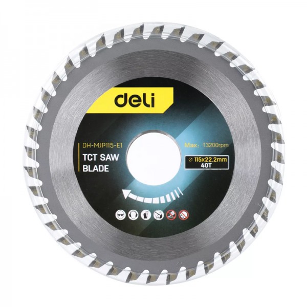 DELI δίσκος κοπής ξύλου DH-MJP115-E1, 40 δόντια, 115mm, 13200rpm - DELI