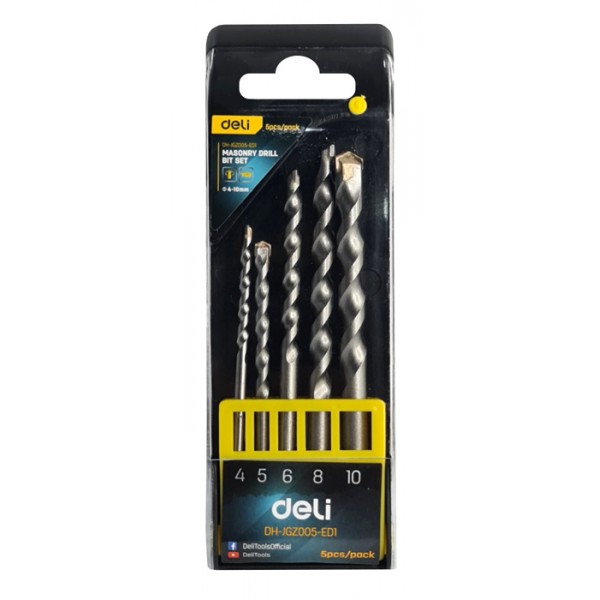 DELI σετ τρυπάνια DH-JGZ005-ED1 για μπετόν, 4-10mm, 5τμχ - DELI