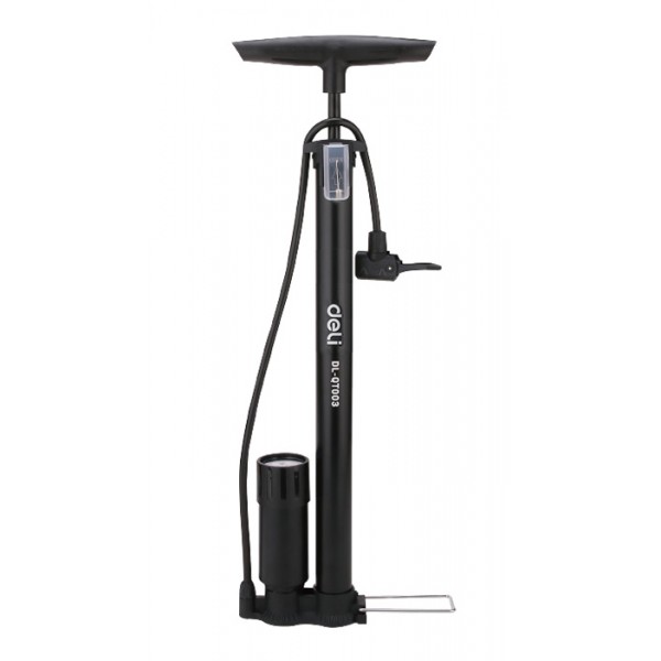 DELI τρόμπα χειρός DL-QT002 με μανόμετρο, 120PSI, μαύρη - Αξεσουάρ Ποδηλάτου