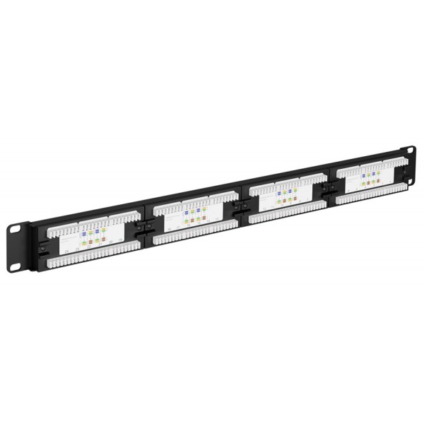 GOOBAY patch panel 93866 19"/1U, 24x ports, CAT 6 UTP, μαύρo - Καμπίνες - Rack